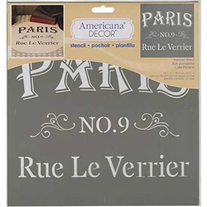 Americana Decor Stencil Parisian Street 12X12