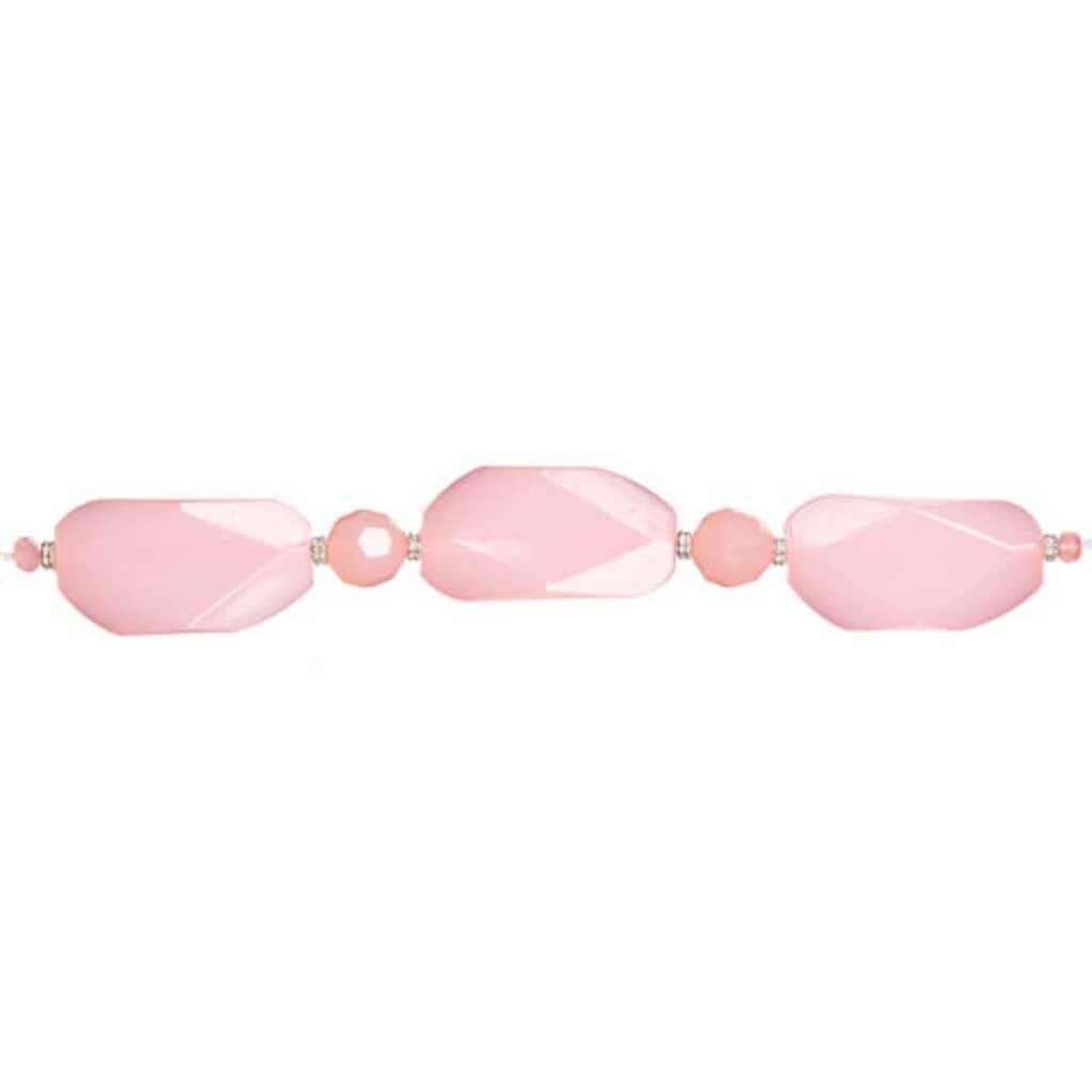 BEAD ACRYLIC STRAND LIGHT CORAL PINK 7IN 