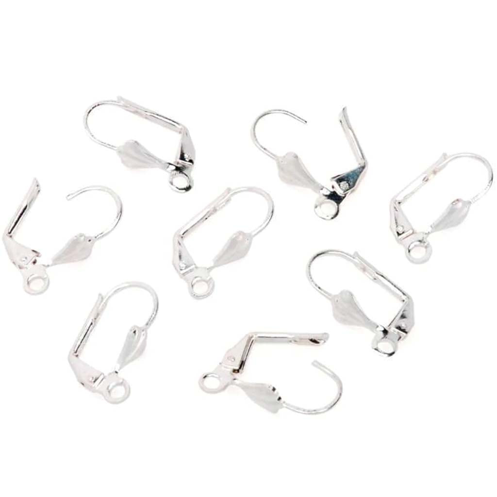 Jewelry Designer Leverback Earring Findings Bright Silver 8mm 18pcs