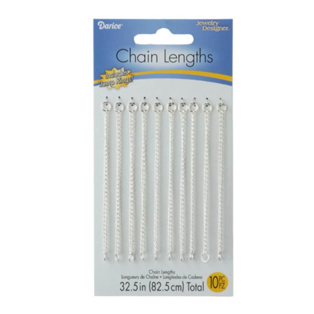 Jewelry Chain Lengths Bright Silver Cable 3 inches 10 pieces 