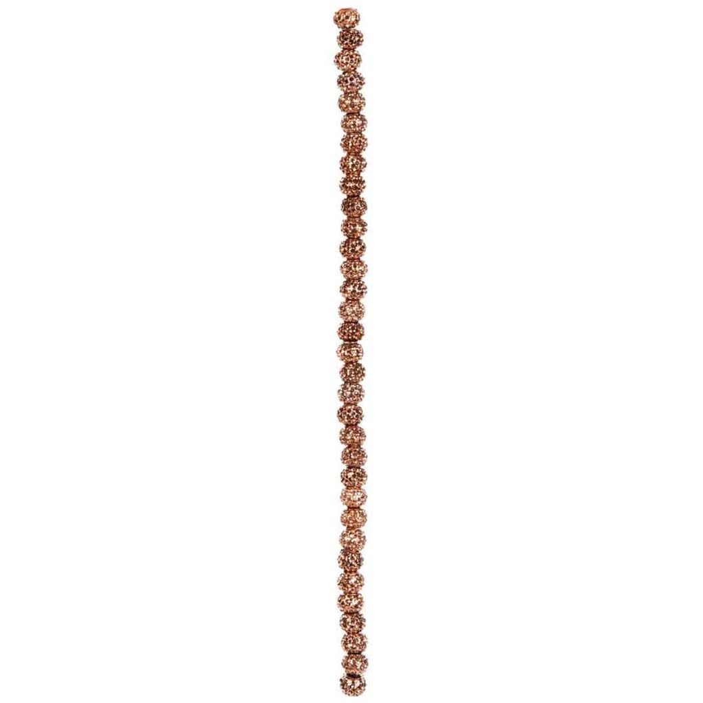 GLITTER ACRYLIC BEAD STRAND ROSE GOLD 5X7MM 