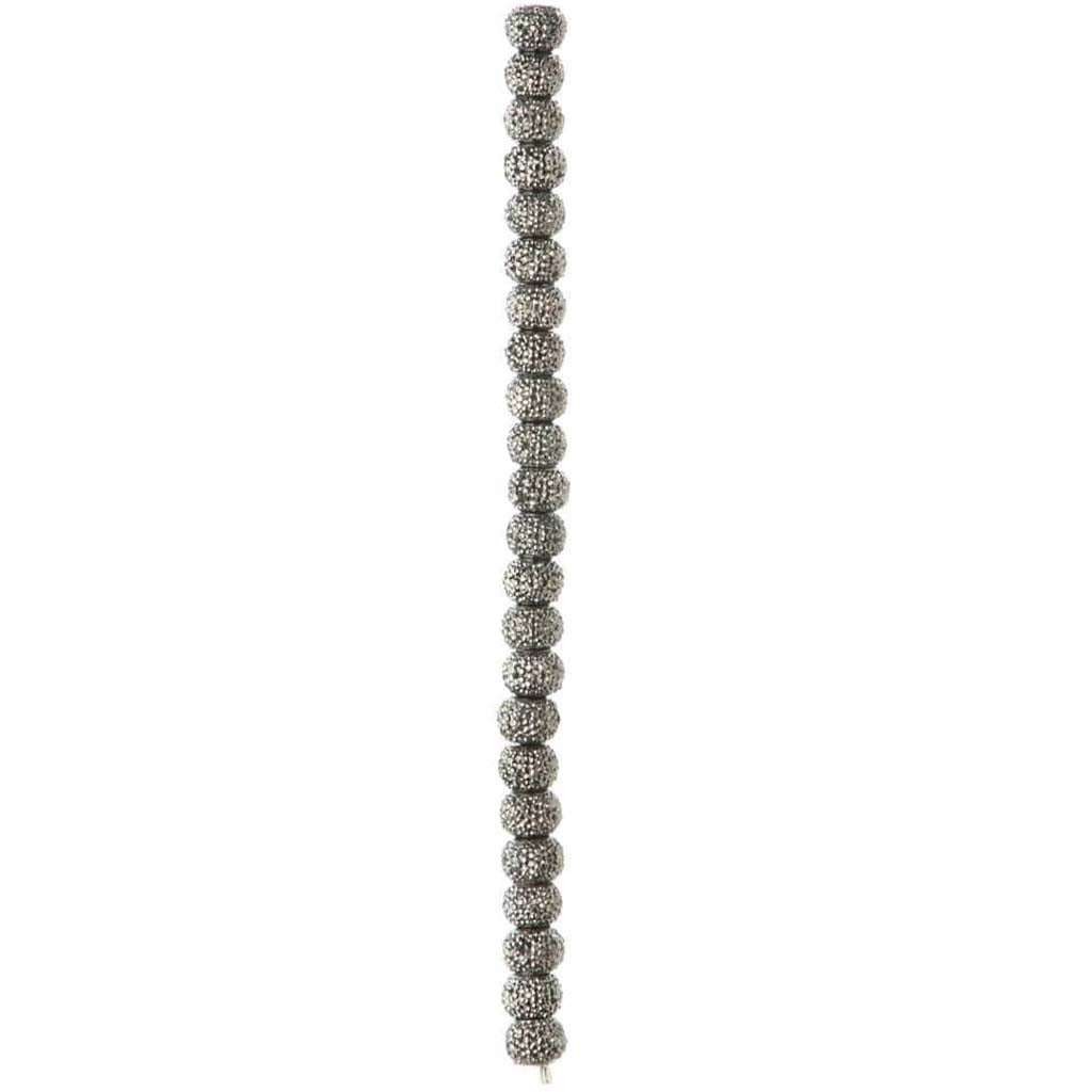 GLITTER ACRYLIC BEAD STRAND HEMATITE 8X10MM 