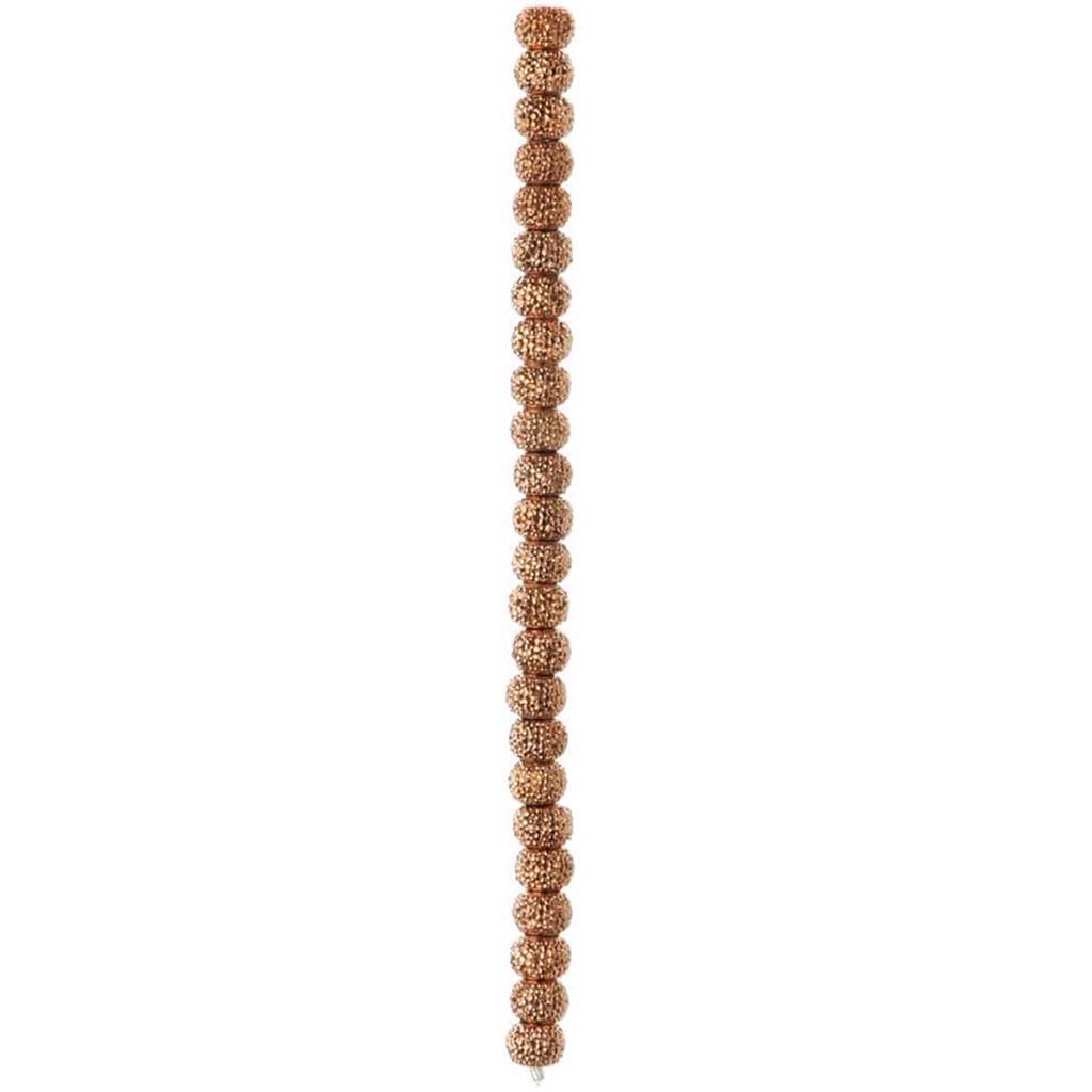 GLITTER ACRYLIC BEAD STRAND ROSE GOLD 8X10MM 