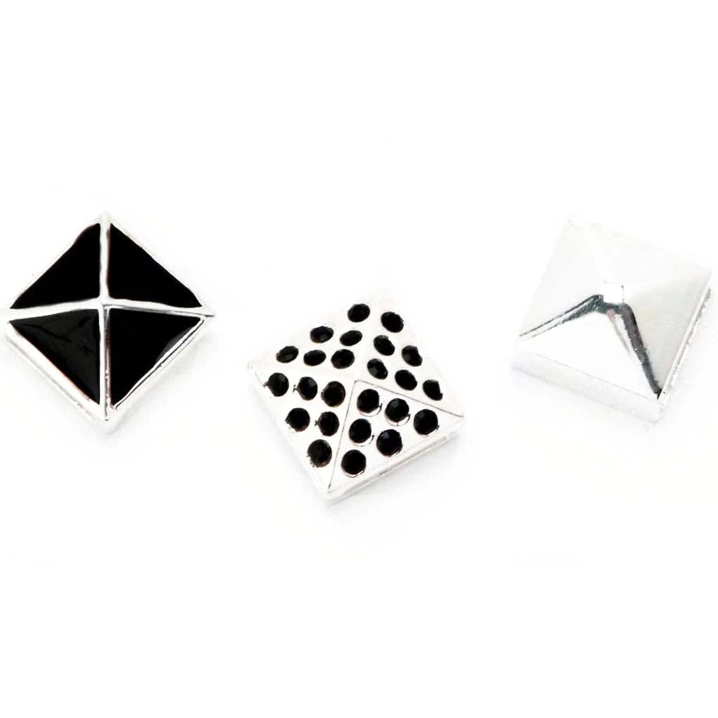 SILVER STUD SLIDERS BLACK MIX 