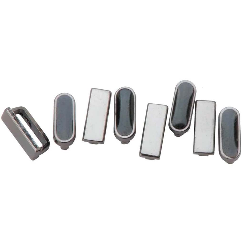 HEMATITE SPACER SLIDERS BLACK AND HEMATITE MIX 8PC 