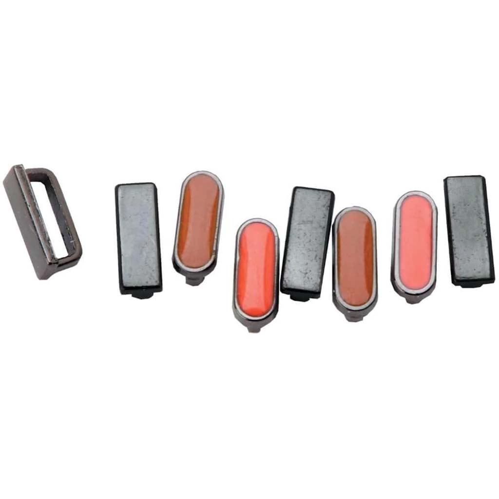 HEMATITE SPACER SLIDERS CORAL/BROWN/HEMATITE MIX 8PC 