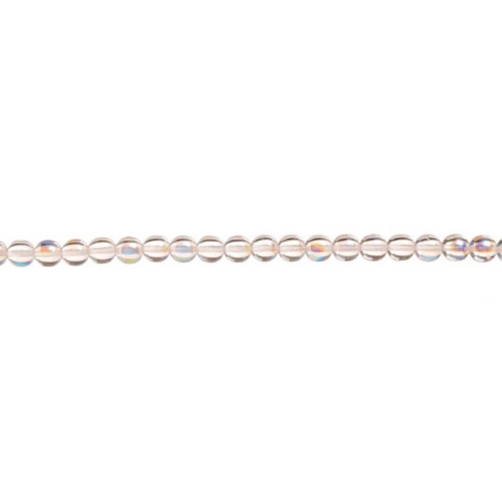 GLASS BEADS STRAND ROUND PALE PINK 8MM 