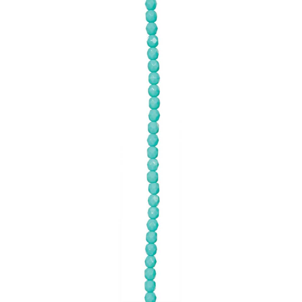 GLASS BEAD STRAND GREEN TURQUOISE 7X4MM 