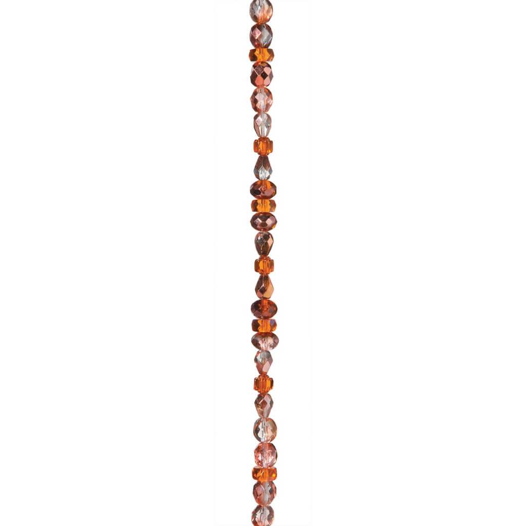 GLASS BEAD STRAND ASSORTED BRIGHT TOPAZ 7IN 