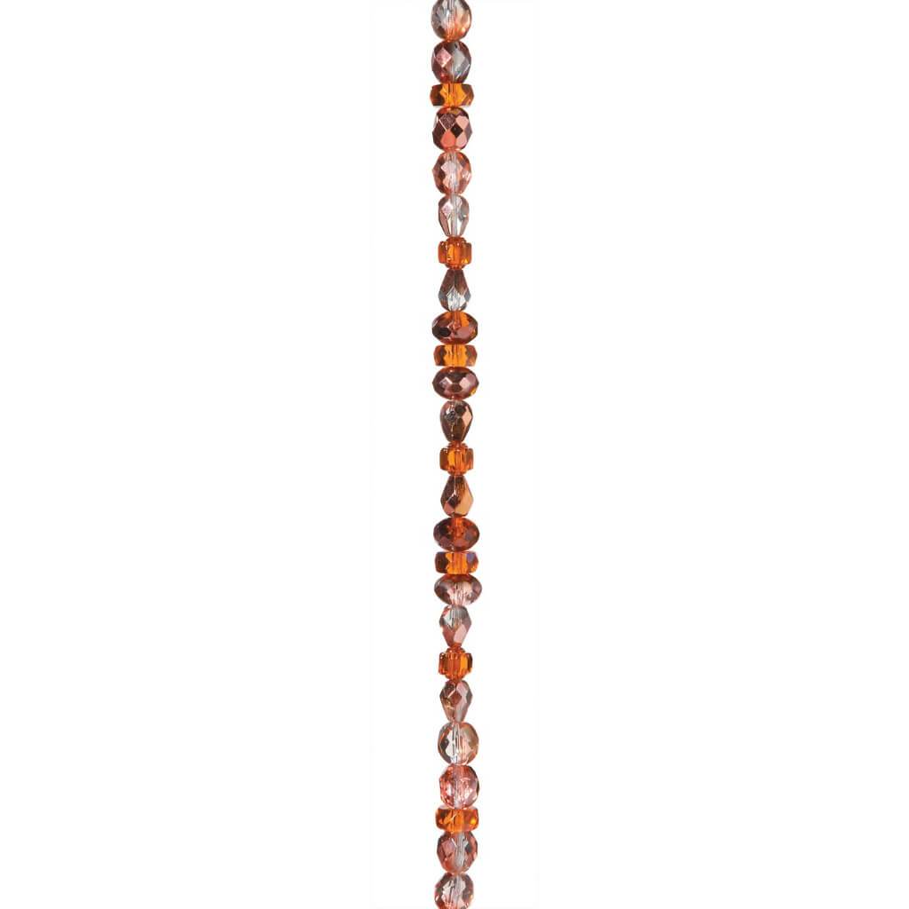 GLASS BEAD STRAND ASSORTED BRIGHT TOPAZ 7IN 