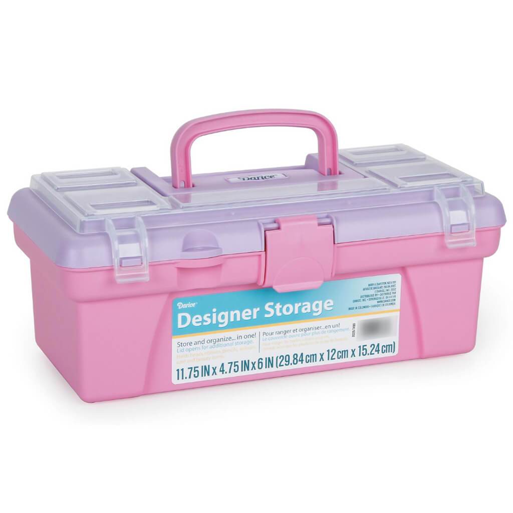 Storage Box Vanity Lavender/Pink 12in