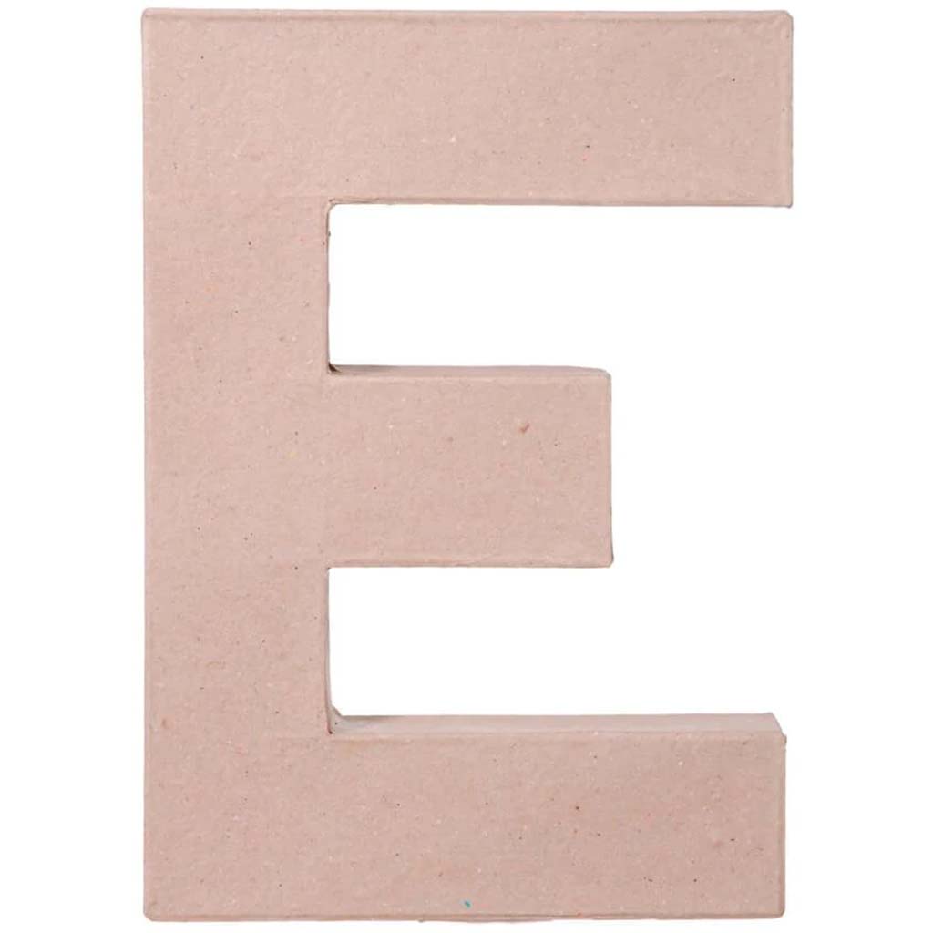 PAPER MACHE LETTER E 8 X 5 1/2 X 1 IN. 