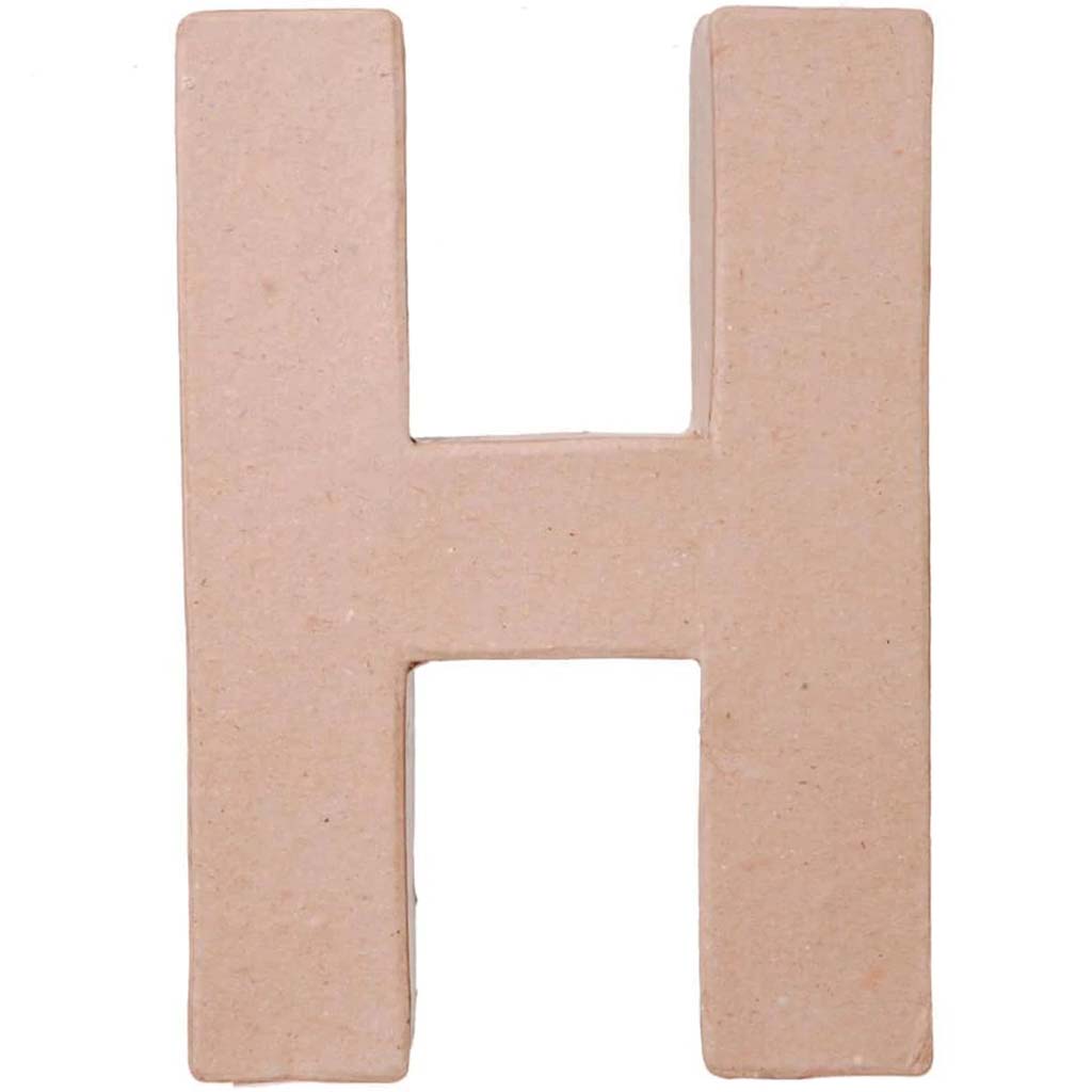 PAPER MACHE LETTER H 8 X 5 1/2 X 1 IN. 