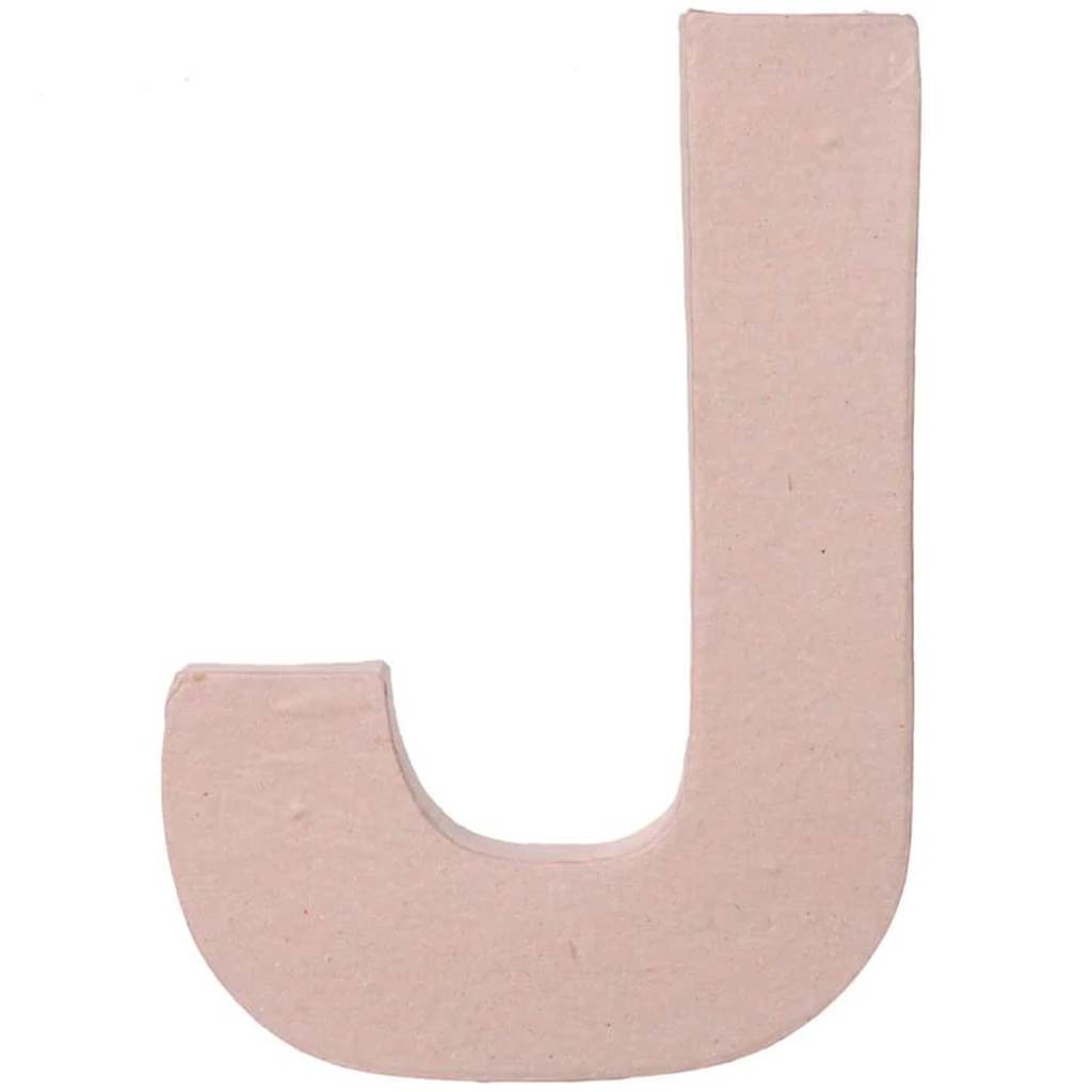 PAPER MACHE LETTER J 8 X 5 1/2 X 1 IN. 