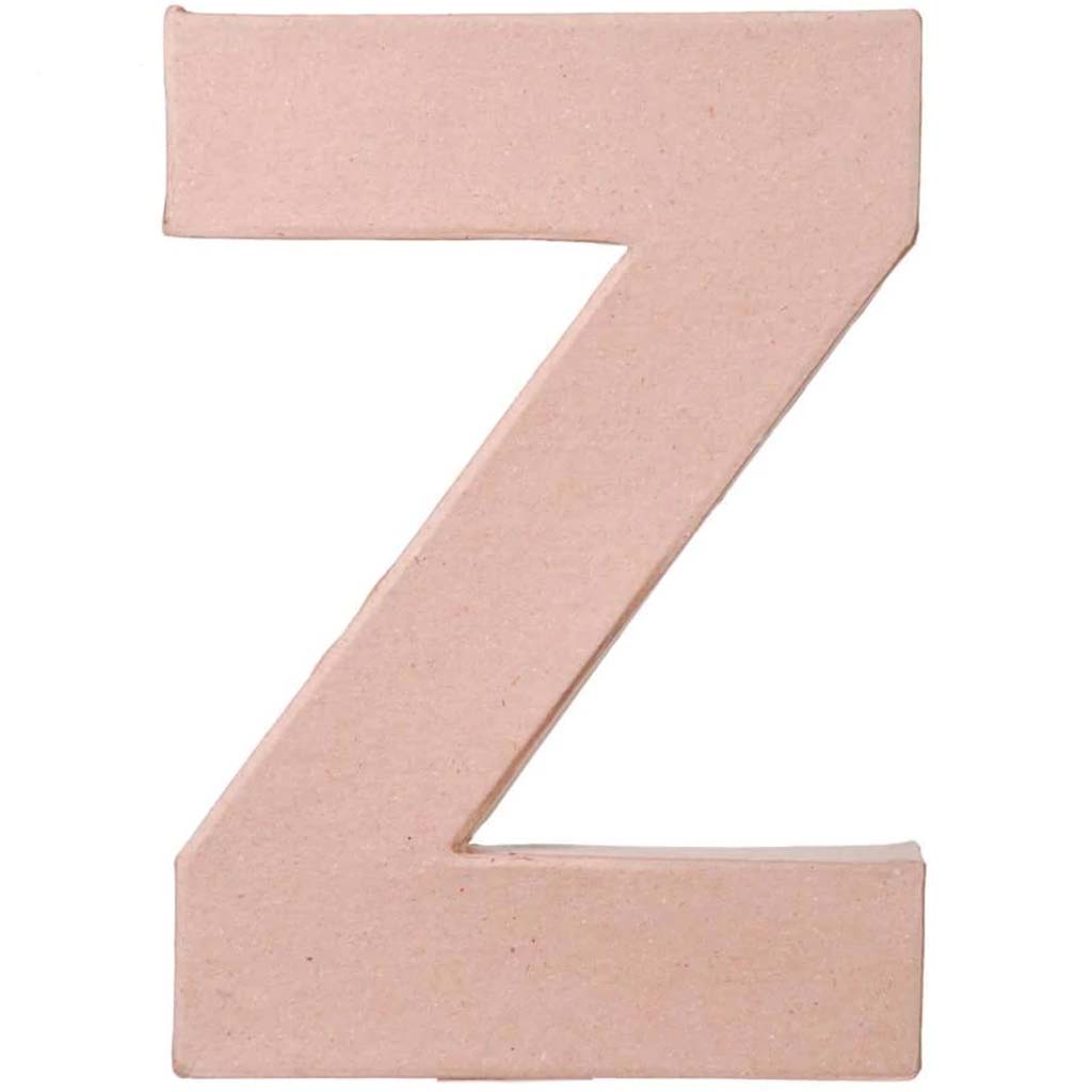 PAPER MACHE LETTER Z 8 X 5 1/2 X 1 IN. 