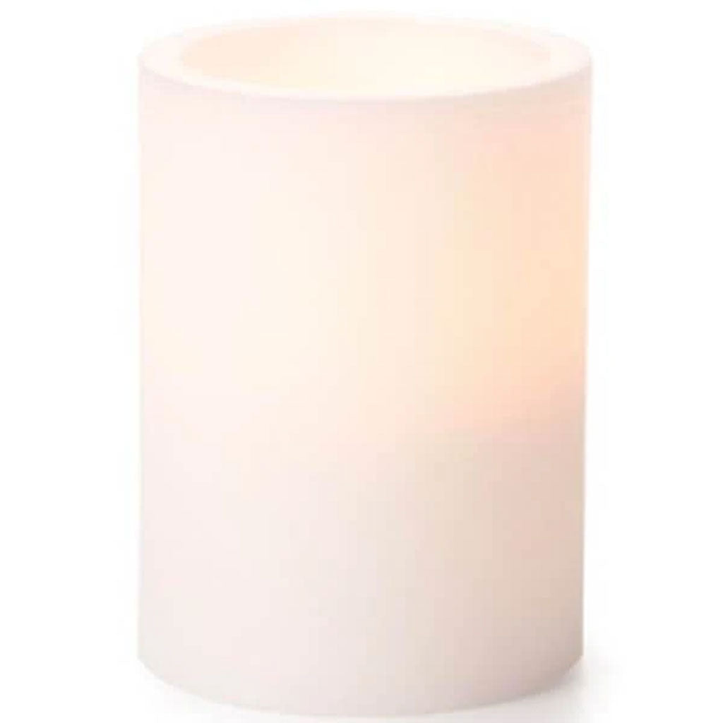 Pillar Candle with Timer White 4 inches 