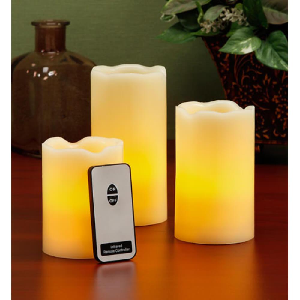 LED Pillar Candle Set with Remote 