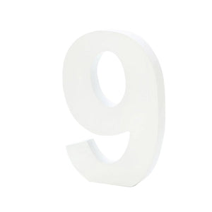 White Finished Wood 6in Number