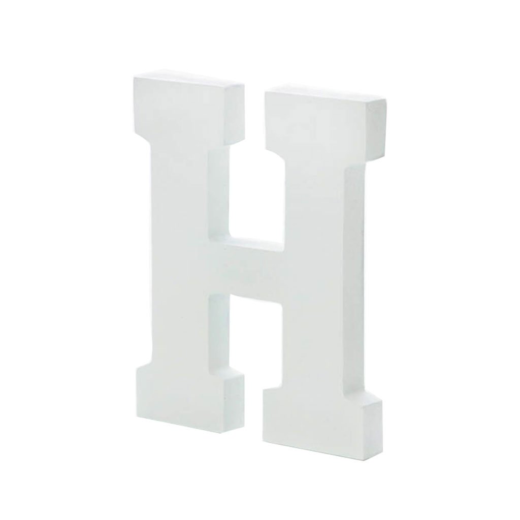 Classic Font White Wood 6in Letter