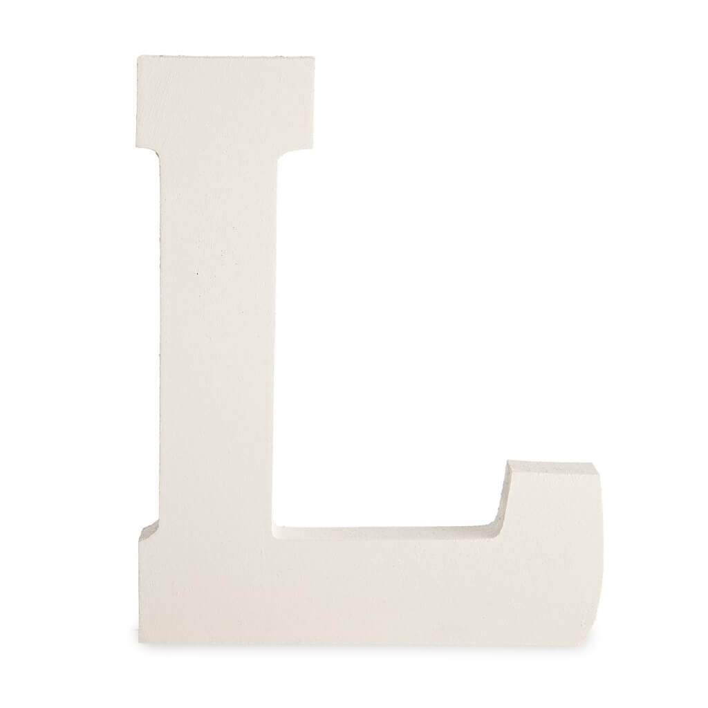 Classic Font White Wood 6in Letter