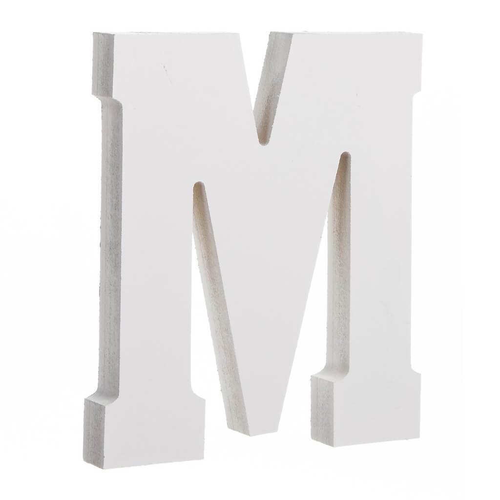 Classic Font White Wood 6in Letter