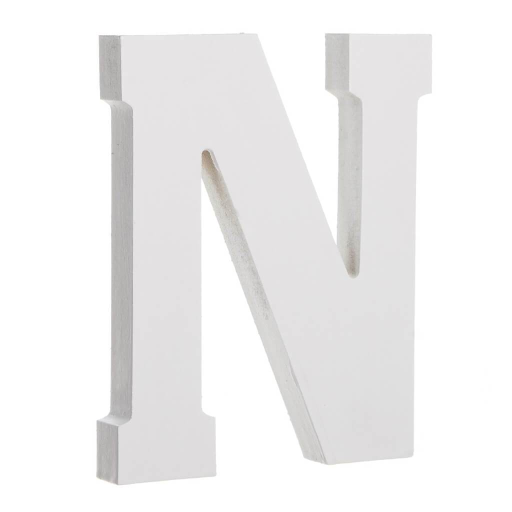 Classic Font White Wood 6in Letter