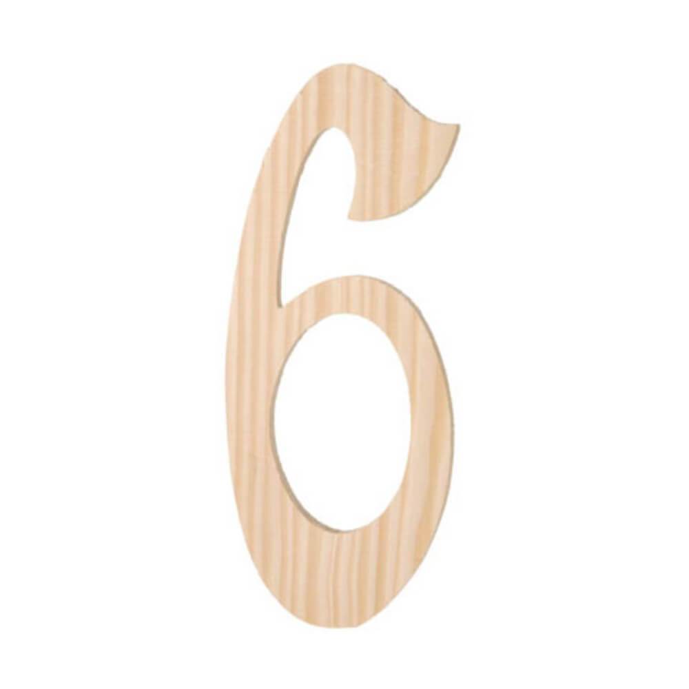 Wood Number Special Font 6in