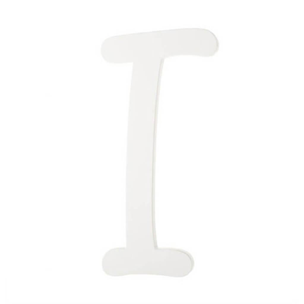 Brush Font White Wood Letter 9in