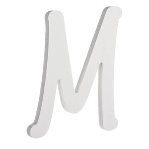 Brush Font White Wood Letter 9in