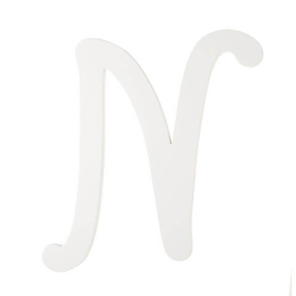 Brush Font White Wood Letter 9in