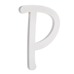 Brush Font White Wood Letter 9in