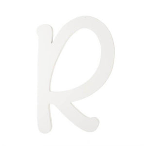 Brush Font White Wood Letter 9in