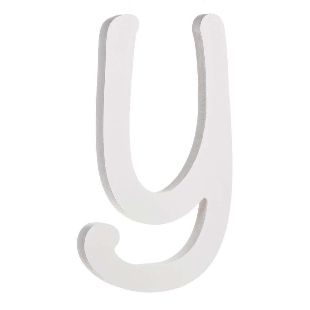 Brush Font White Wood Letter 9in