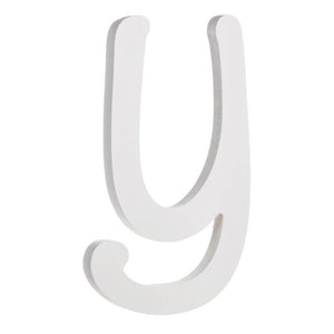 Brush Font White Wood Letter 9in