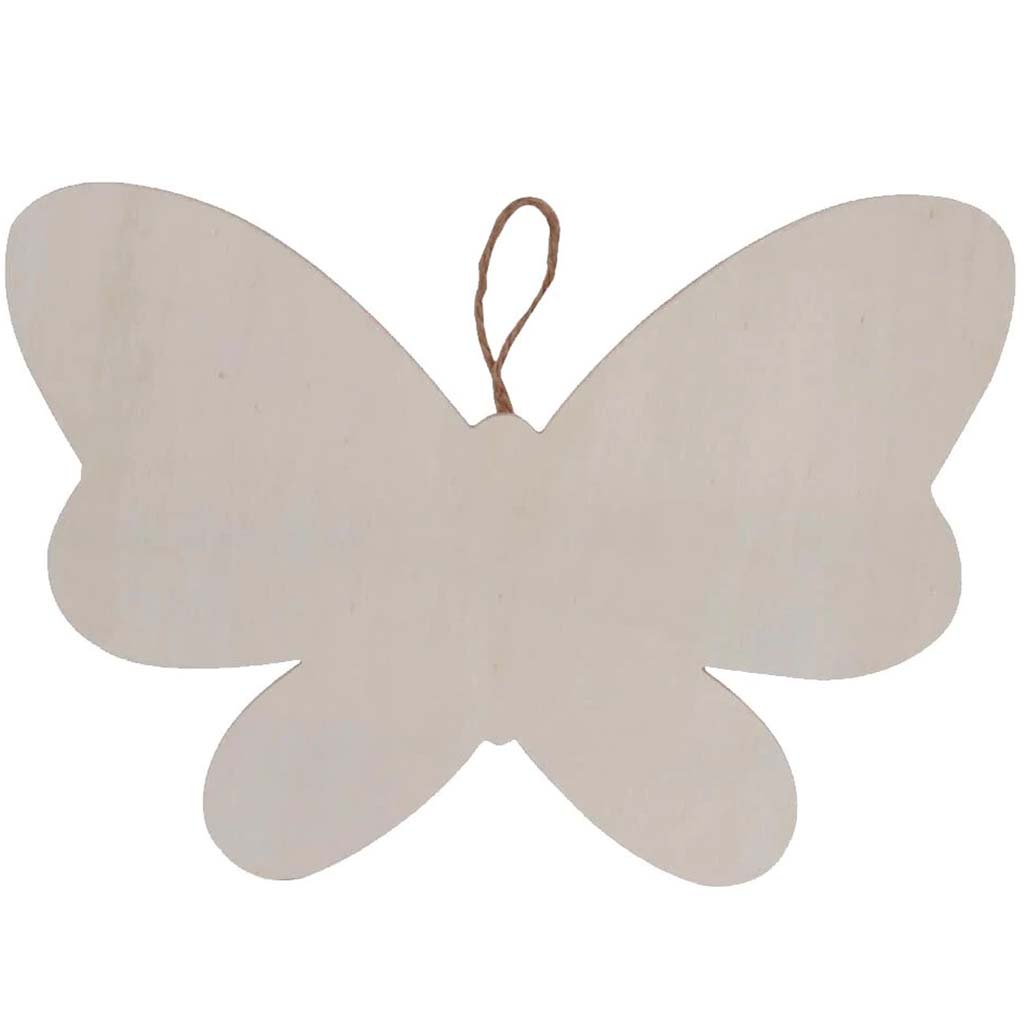 WOOD PLAQUE B.FLY W/HANGER 