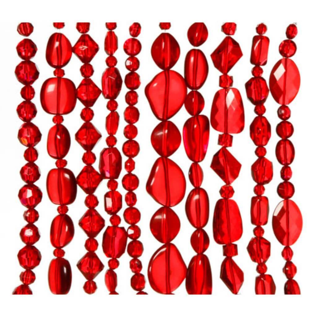 BEAD ACRYLIC STR ASTD LIGHT RED 7IN 