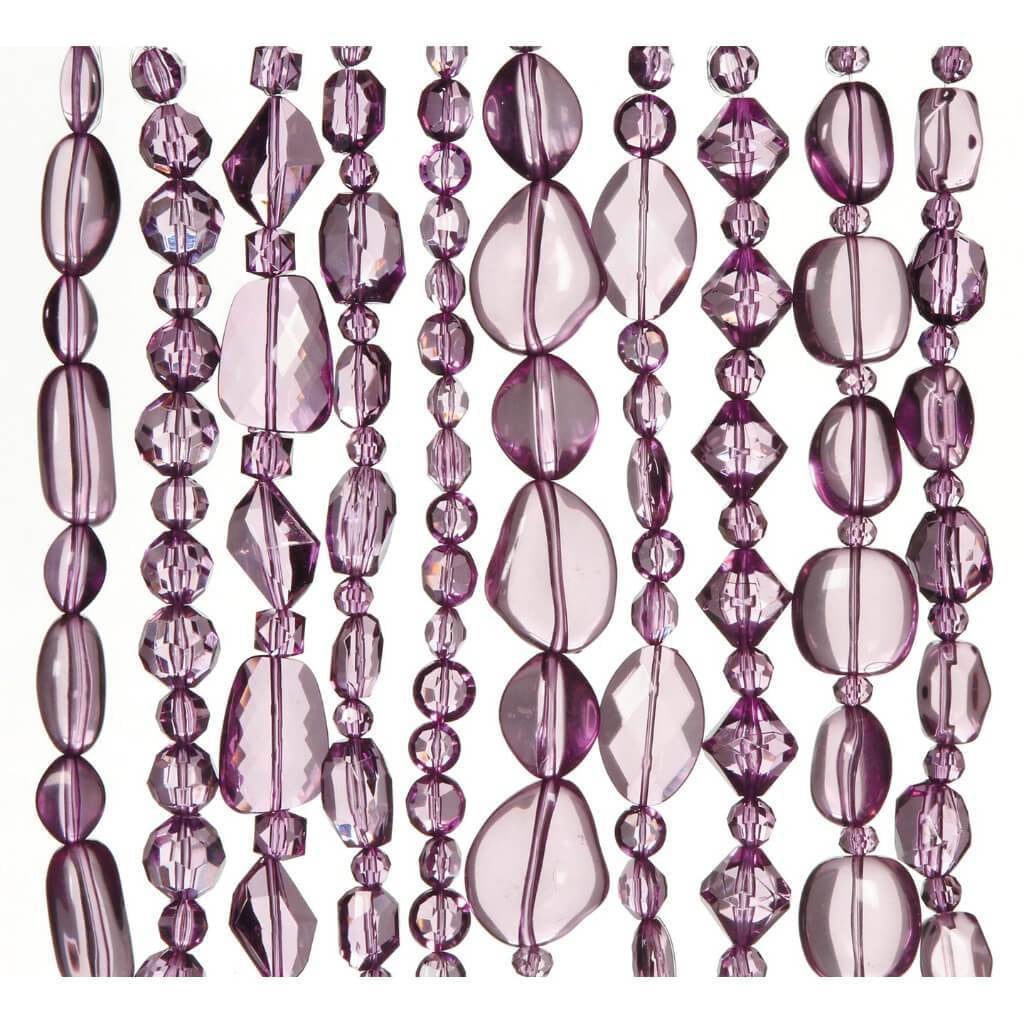 BEAD ACRYLIC STR ASTD LIGHT AMETHYT 7IN 