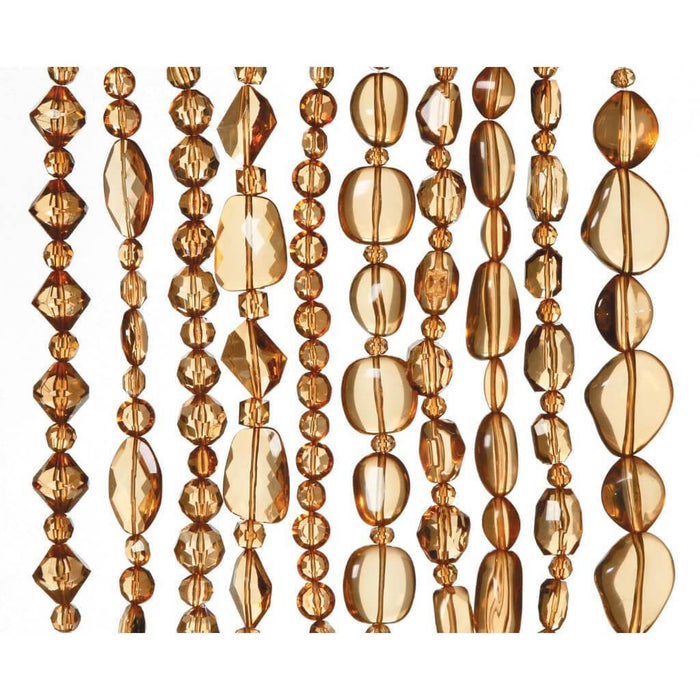 BEAD ACRYLIC STR ASTD LIGHT TOPAZ 7IN 