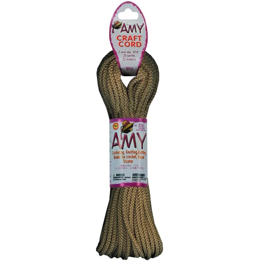 AMY CRAFT CORD 2MMX25YD TAN