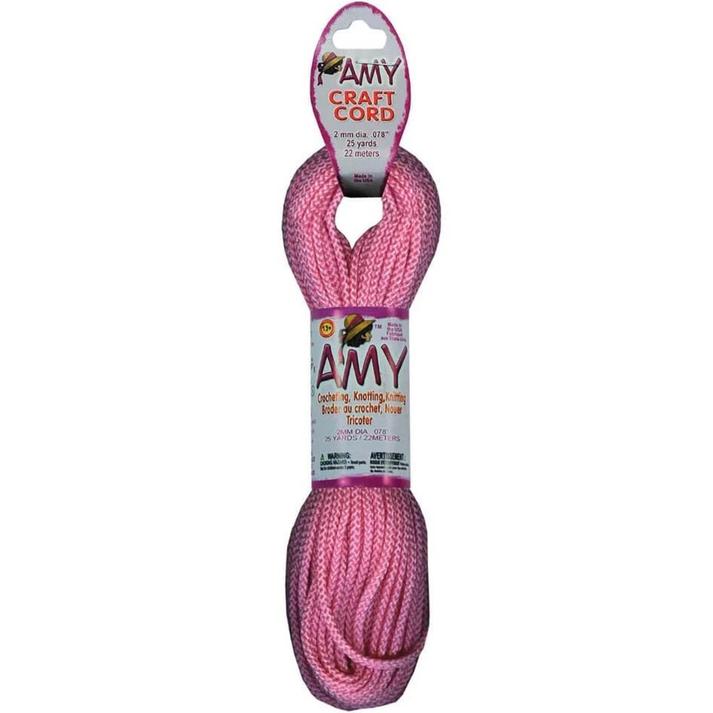 AMY CRAFT CORD 2MMX25YD PINK