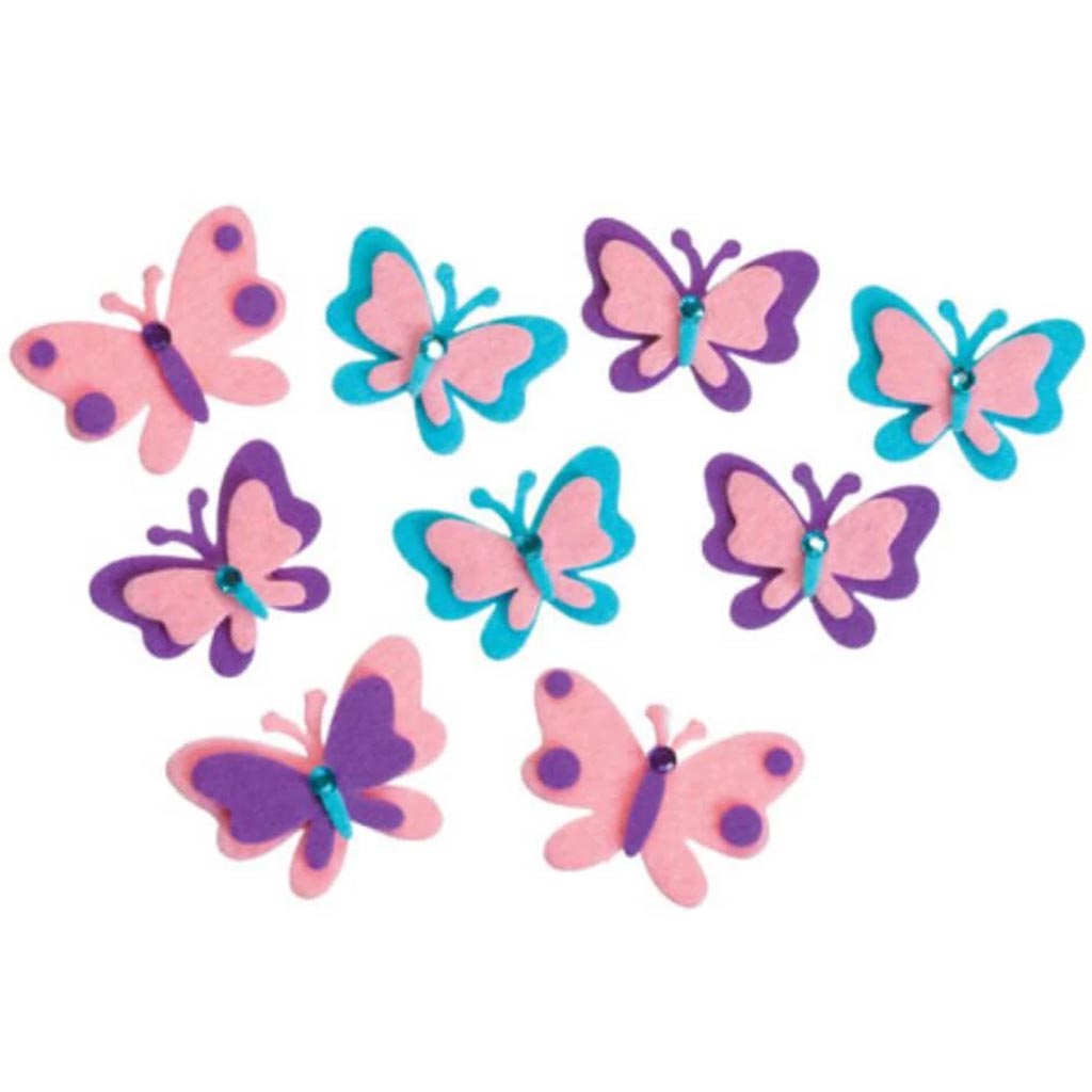 Felties Felt Stickers Butterflies with Gems 20 pieces 