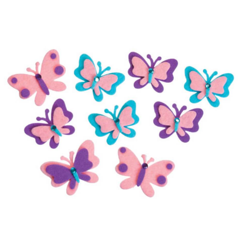 Felties Felt Stickers Butterflies with Gems 20 pieces