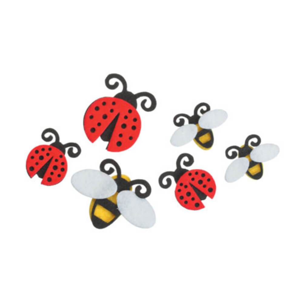 Felties Felt Stickers Lady Bugs and Bees 