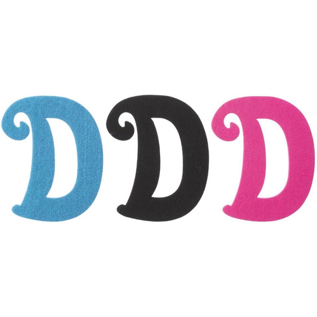 FELT SCRIPT LETTER D W/ADHESIV 6IN 