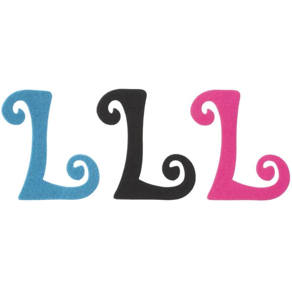 FELT SCRIPT LETTER L W/ADHESIV 6IN 
