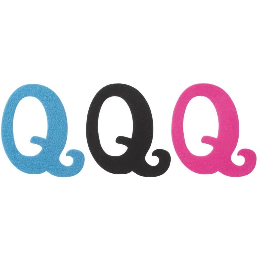 FELT SCRIPT LETTER Q W/ADHESIV 6IN 