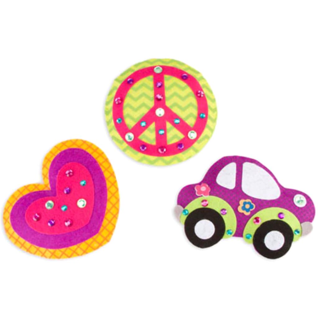 FELT PILPUFF CAR/PEACE/HEART 