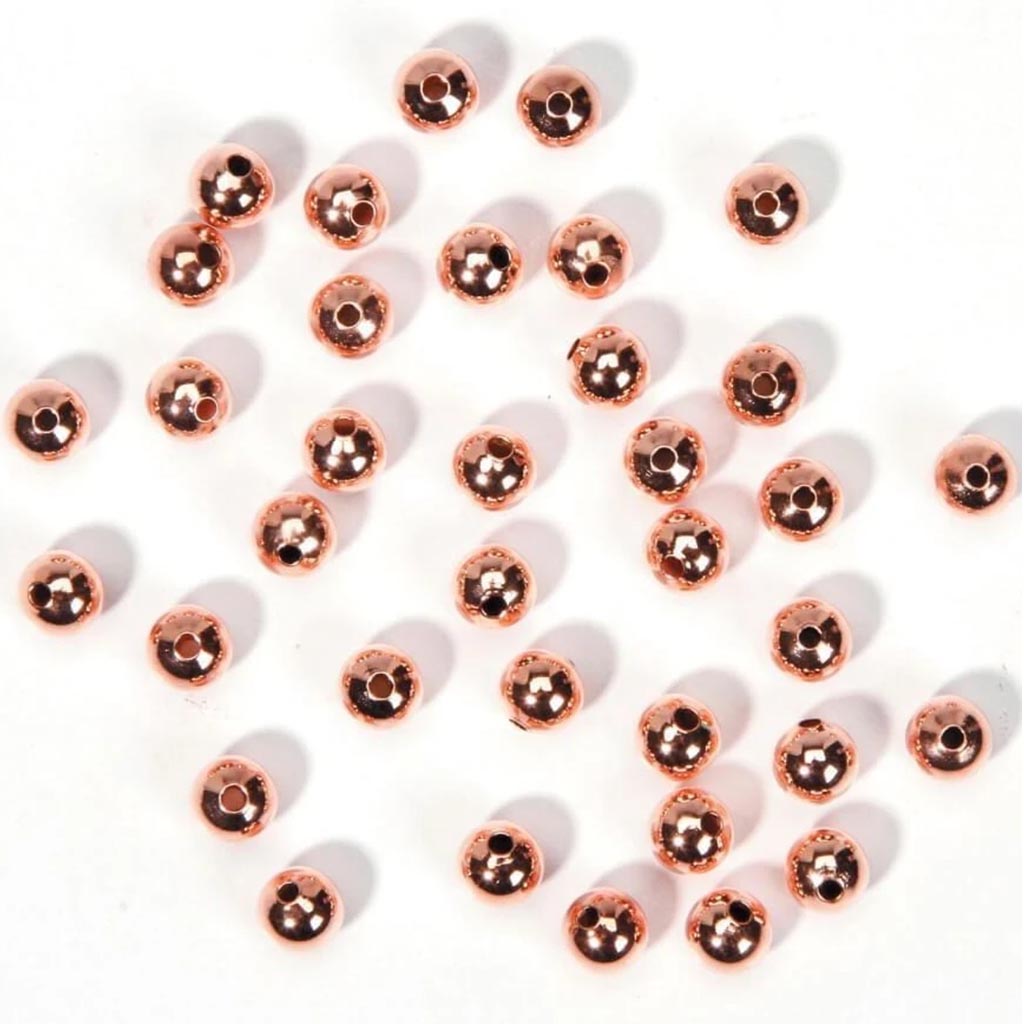 BEAD SMOOTH ROSE GOLD 40PC 6MM 