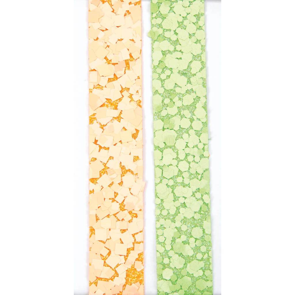 SEQUINS TAPE CREAM LIME/PEACH 2PC 