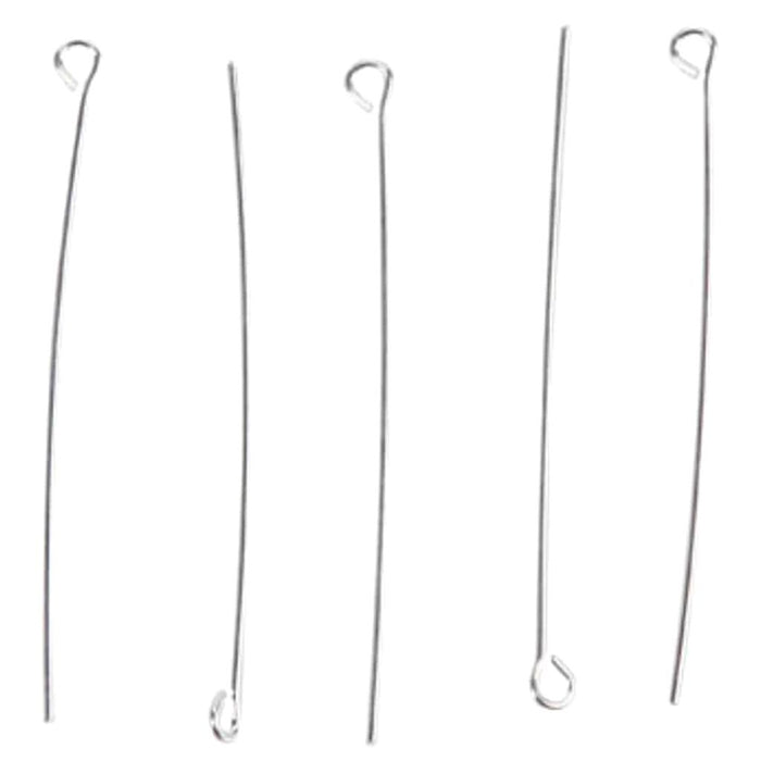 Eye Pins Sterling Silver Plated 2 inches 20 pieces 